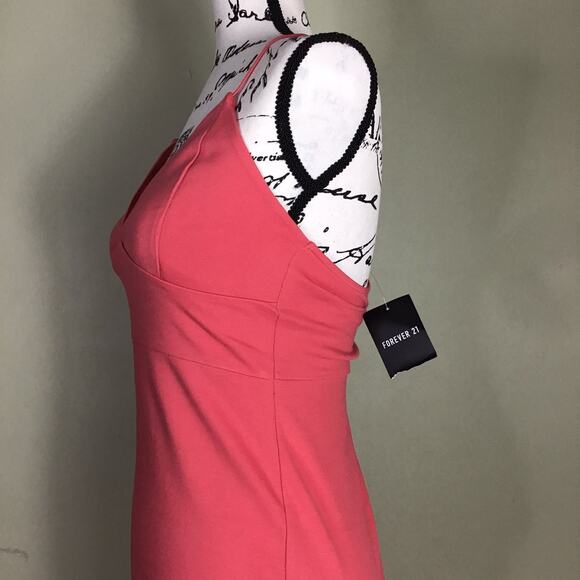 Forever 21 Racer Back Spaghetti Strap V Neck BodyCon Midi Dress Med.  Dead Stock - Picture 6 of 8